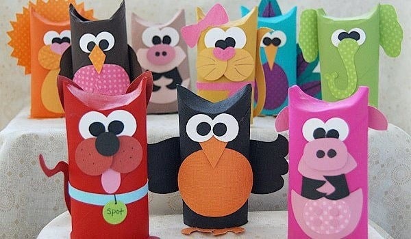 con tubos de cartón para niños: 10 ideas más