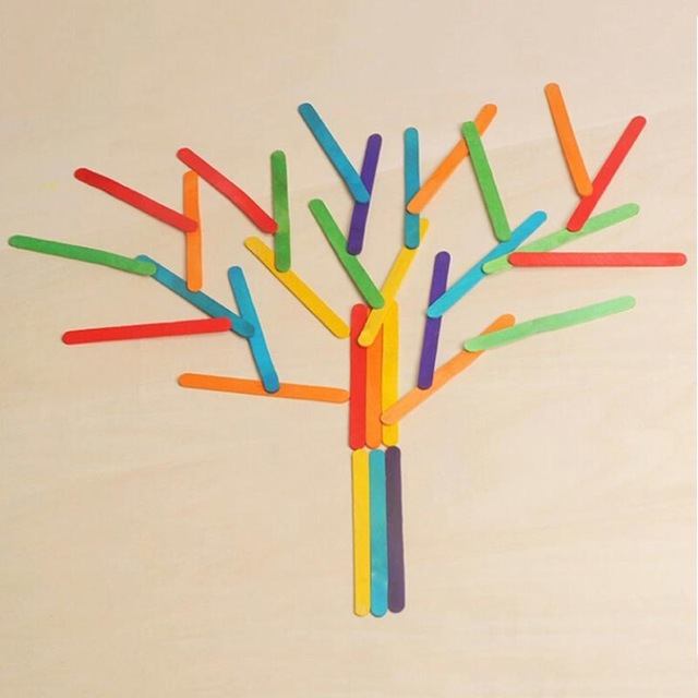 OUNONA Bastoncini In Legno Naturale Per Gelato E Lavoretti Fai Da Te, 50 Pezzi, 114x10 Mm, Attività Creative Per Bambini
